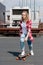 active teen girl riding skateboard