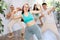 Active teenagers dancing modern dances in modern studio