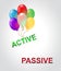 Active Versus Passive Balloons Represent Proactive Strategy 3d Illustration