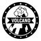 Active volcano logo, simple style