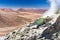 Active volcano mountains landscape Salar De Uyuni, travel Bolivia