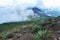 Active volcano Yzalco and clouds