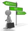 Active Vs Passive Signpost Showing Positive Attitude 3d Illustration