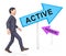 Active Vs Passive Signposts Show Positive Attitude 3d Illustration