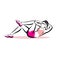 Active woman doing fitness symbol