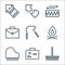 Activities line icons. linear set. quality vector line set such as garden tool, suitcase, piano, fire, rope toy, briefcase, drums