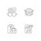 Daily activities linear icons set