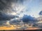 The activities of tourists on the beach with beautiful clouds and streaks of light evenings