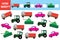 Activity for children. Educational game, How many transports?