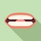 Activity mouth talking icon flat vector. Verbal care