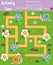 Activity page for kids. Educational game. Maze and counting game. Help dinosaurs meet. Fun for preschool years children