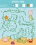 Activity page for kids. Educational game. Maze and counting game. Help mermaid find pearl. Fun for preschool years children