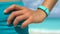 Activity Tracker on Fit Woman Wrist At Beach - Fitness Tracker Wearable Tech