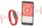 activity tracker or fitness bracelet with smartphone, 3D rendering