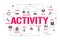 Activity word concepts banner. Sports, nutrition, recovery. Daily Activity Tracking. Presentation, website. UI UX idea. Isolated