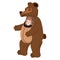 Actor in animal Bear costume. Theme party, Birthday kid, children animator, entertainer wearing performer character for