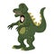 Actor in animal Dinosaur costume. Theme party, Birthday kid, children animator, entertainer wearing performer character