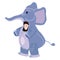 Actor in animal Elephant costume. Theme party, Birthday kid, children animator, entertainer wearing performer character