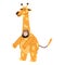 Actor in animal Giraffe costume. Theme party, Birthday kid, children animator, entertainer wearing performer character