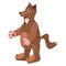 Actor in animal Wolf costume. Theme party, Birthday kid, children animator, entertainer wearing performer character for