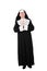 Actor in a nunÂ´s costume with praying hands