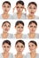 Actor\'s face, a compilation of emotions