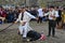 Actors and audience in the traditional good friday easter pace egg play in heptonstall west yorkshire