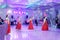 Actors in Korean national costumes dance at the festival.