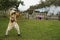 Actors perfroms at the Pilgrim Homes, Plimoth, Massachusetts