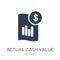 Actual Cash Value icon. Trendy flat vector Actual Cash Value icon on white background from Insurance collection