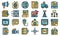 Actualization icons set vector flat