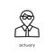 Actuary icon. Trendy modern flat linear vector Actuary icon on w