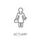 Actuary linear icon. Modern outline Actuary logo concept on whit