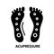 acupressure icon, black vector sign with editable strokes, concept illustration