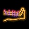 acupuncture feet neon glow icon illustration