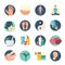 Acupuncture Flat Icon Set