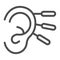 Acupuncture and human ear line icon, Alternative Medicine concept, Chinese medicine hearing aid sign on white background