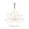 Acupuncture needle and lotus flower. Alternative medicine logo, sign, icon. the acupuncture points as places to stimulate nerves,