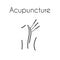 Acupuncture needle massage therapy linear medical vector icon