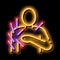 acupuncture shoulder neon glow icon illustration