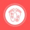 Acute pain foot color button icon. Sprain, injury.