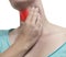 Acute pain in a woman neck