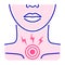 Acute sore throat color line icon. Inflammation larynx. Health problem. Sign for web page, mobile app, banner