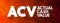 ACV - Actual Cash Value acronym, business concept background