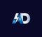 AD Alphabet Electric Logo Design Concept