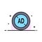 Ad, Blocker, Ad Blocker, Digital Business Logo Template. Flat Color