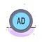 Ad, Blocker, Ad Blocker, Digital Business Logo Template. Flat Color
