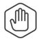 Ad blocker line icon. Shield with hand block. World wide web vector design concept, outline style pictogram on white