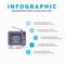 Ad, broadcast, marketing, television, tv Infographics Template for Website and Presentation. GLyph Gray icon with Blue infographic