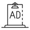 Ad city lightbox icon, outline style